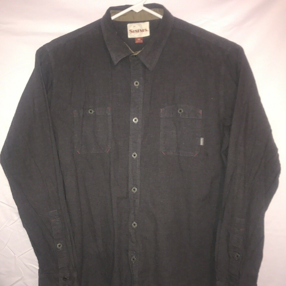 Simms men size XXL grey long sleeve fishing shirt